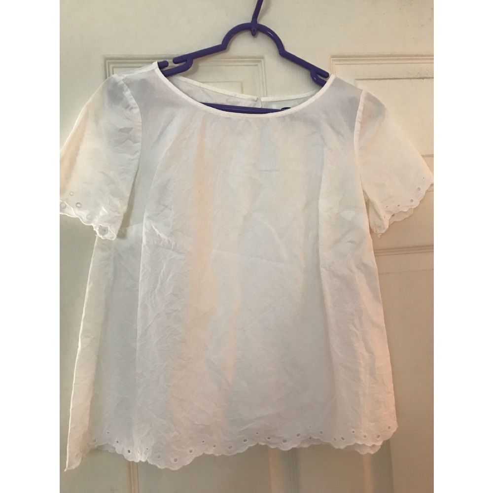 White eyelet shirt